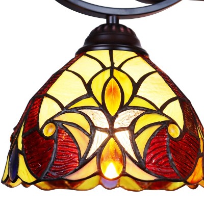 Adia Victorian-Style Mini Chandelier in Dark Bronze with Tiffany Glass