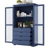 75" Kitchen Pantry Cabinet with 4 Drawers, Display Cabinet with Glass Doors, Freestanding Pantry Cabinet for Dining Room–The Pop Home - 3 of 4