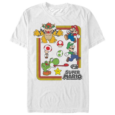 Men's Nintendo Super Mario Rainbow Frame T-shirt - White - X Large : Target