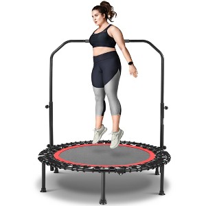 ANCHEER 40inch Foldable Trampoline Fitness Rebounder with Resistance Bands Adjustable Handle Max Load 450lbs Red - 1 of 4