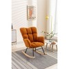 Vynxaria Caramel Teddy Fabric Rocking Gilder Nursery Chair For Living Room Indoor - 2 of 4