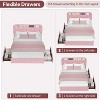 Twin/Twin-XL/Full/Queen Size Bed Frame for Kids with Storage Drawers & Bookcase Headboard, Boucle Platform Bed, Noise-Free, No Box Spring Needed - 4 of 4