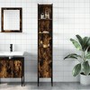 vidaXL Bathroom Cabinet Smoked Oak 13"x13"x73" Engineered Wood - 3 of 4