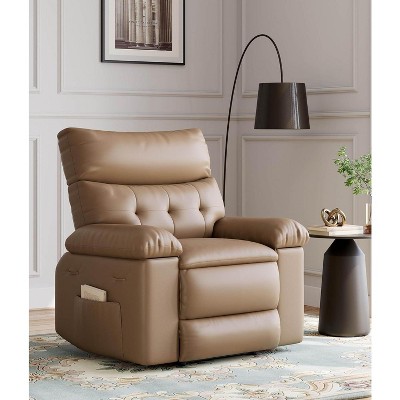 Oversized Recliner Chair for Adults - PU Leather Recliner Sofa with High-Density Foam, Wide Seat & Smooth Manual Recline