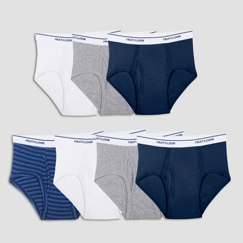 Fruit of the Loom Boys Underwear, 10 Pack Striped Boxer Brief Underwear,  Size M (10-12) 