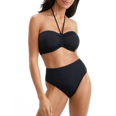 Solid Surplice Bikini Top D-DDD Cups Swimsuit