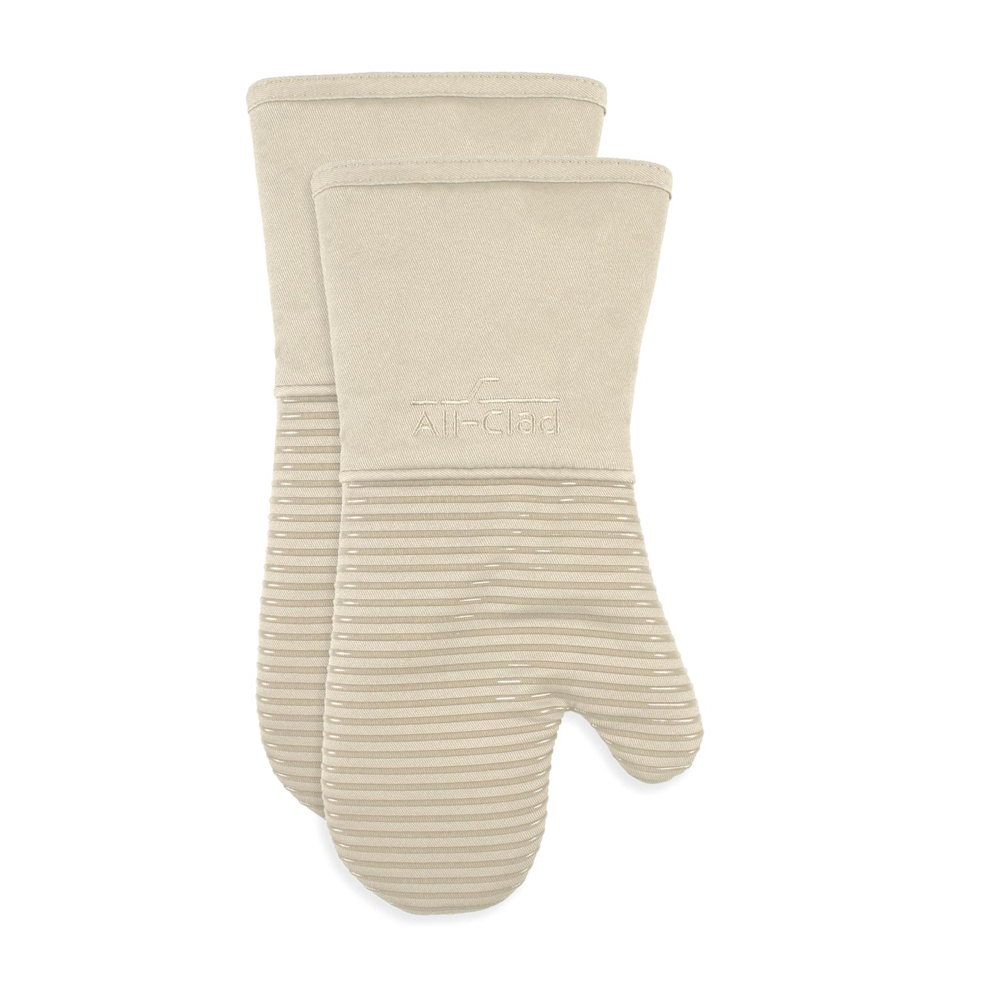 All-Clad Premium Silicone Oven Mitts, 2-Pack, Almond