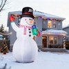 FONTOI 12FT Christmas Inflatable Giant Snowman Holding Gift Boxes Funny Holiday Yard Decoration for Outdoor Party, White, 15.75"*10.83"*6.3" - 4 of 4