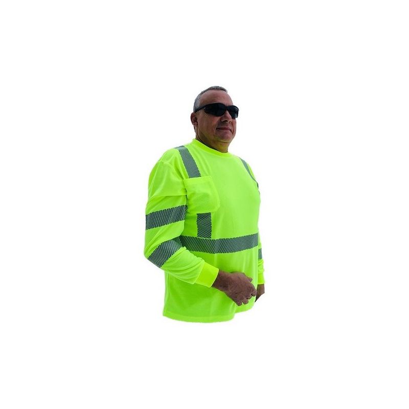 Forester Hi-Vis Class 3 Reflective Safety Long Sleeve Shirt - Green - Large, 2 of 3