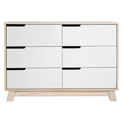 Hudson Mid-Century Modern 6-Drawer Dresser in Washed Natural/White