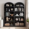 Bookcase 5 Shelf Arched Bookshelf 71.65in Tall Bookcase Farmhouse Display Storage Rack Wooden Bookshelves for Home Office, Living Room - 3 of 4
