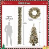 Bella Depot Christmas Artificial Tree Set 4-Piece Set, Garland, Wreath and Set of 2 Entrance Trees, X-mas with LED Lights - 3 of 4