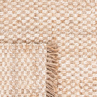 Natural Ivory Flat Woven Wool and Jute Rug