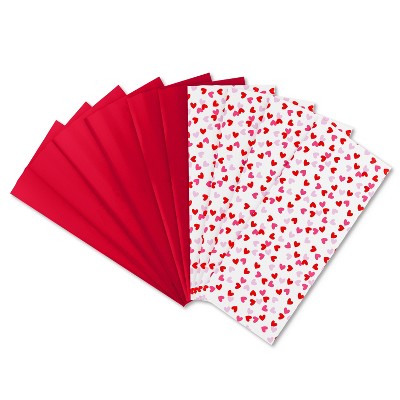 10 Sheet Valentine's Day Tissue Hearts Toss and Red