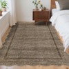 Scalloped Washable Bordered Living Room Bedroom Rug, Ultra Thin Non Slip Indoor Farmhouse Carpet for Dining Room - 3 of 4