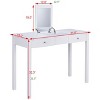 Tangkula Makeup Desk Flip Type Table Cosmetics Organizer w/ Square Dressing Mirror - 4 of 4