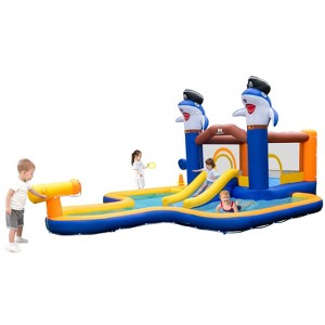 Infans Inflatable Water Slide Park Bounce House Splash Pool Water Cannon without Blower - 1 of 4