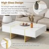 ALEXOUN High Gloss Coffee Table with 2 Drawers & Multi-Storage - Fashionable Rectangle Center Table for Living Room,Office Lounge & Balcony - 4 of 4