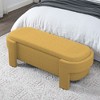 NicBex Modern Chenille Pull-Open Top Ottoman Bench,Upholstered Oval Storage Ottoman for Living Room,Bedroom - 2 of 4