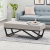 Assisi Contemporary Ottoman Bench Light Gray - Christopher Knight Home: Upholstered MDF, Seats 2, Spot Clean - 2 of 4