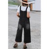 Amaryllis Women's Distressed Denim Overalls Wide-Leg Relaxed Fit Adjustable Straps Casual Vintage-Inspired - 3 of 4