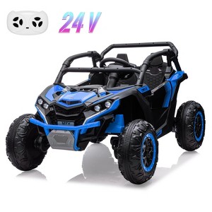 24V 2-Seater Kids Ride-On UTV Truck with Remote Control, 4WD Electric Truck Toy Car with Music, LED Lights,Battery Powered Toy for Boys & Girls - 1 of 4