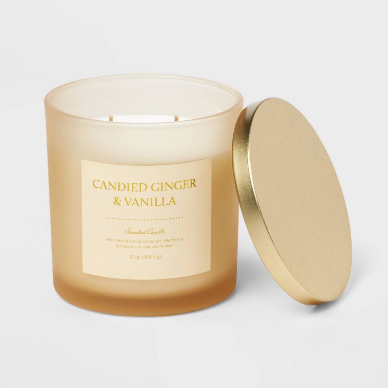 Colored Glass Candle Candied Ginger & Vanilla Tan - Threshold™, 4 of 7