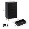 Fluted 5 Drawer Storage Dresser, Tall Modern Chest with Ample Deep Drawers and Wide Top - 2 of 4
