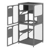 YOOCOZZ Catio  Indoor and Outdoor Cat Enclosure Window Access, 4 Tiers Cat House with Wheels, Resting Box & Waterproof Roof-Gray - 4 of 4