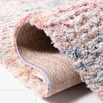 Ivory Beige Hand-Knotted Square Synthetic Area Rug