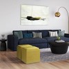 NicBex Cube Ottoman with Storage, Tray Multi-functional Ottoman Foot Rest with Top Stitching Detail for Bedroom, Living Room, Yellow - 2 of 4