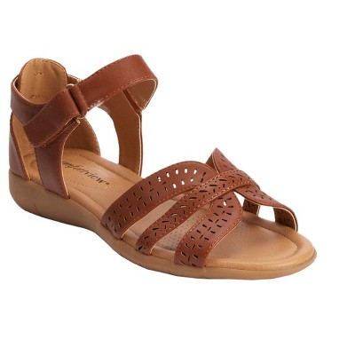 Comfortview Women's Wide Width The Annora Water Friendly Sandal - 8 M,  Brown : Target