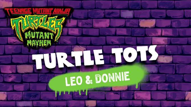 Teenage Mutant Ninja Turtles: Mutant Mayhem Turtle Tots Leo &#38; Donnie Action Figure Set - 2pk, 2 of 11, play video