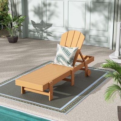 WestinTrends Malibu Adirondack Poly Reclining Chaise Lounge With Wheels