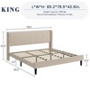 King Upholstered Bed Frame with Wingback Headboard, Luxurious Velvet Upholstery Platform Bed - Box Spring Optional - 2 of 4