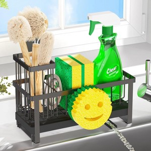 Kitchen Countertop Smiley Sink Caddy - Self-Draining, Detachable Brush Holder, Fits Soap/Scrubber/Dish Brush - 1 of 4