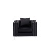 Velvet Chair with Nailhead Trim, Button Tufted, Chrome Legs and Throw Pillow for Living Room - 4 of 4