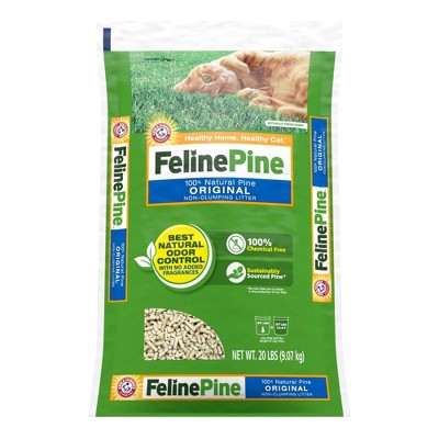 Feline Pine Fragrance Free 100% Natural Pine, Odor Control, Non-Clumping Cat Litter - 20lbs