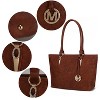 MKF Collection Edelyn Embossed M Signature Vegan Leather Women’s Tote Bag by Mia K – 4 Pcs set - 4 of 4