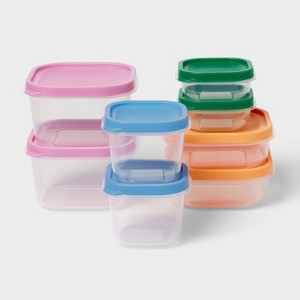 16pc (set of 8) Plastic Food Storage Container Set - Room Essentials™ - 1 of 3