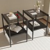 LOVMOR 2-Tier Tempered Glass End Table Set of 2, Rectangle Coffee Tabletop with MDF Layer, Modern Side Table for Living Room - 4 of 4