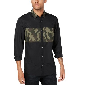 I.N.C International Concepts Mens Camouflage Button Up Shirt, Black, Medium - 1 of 1