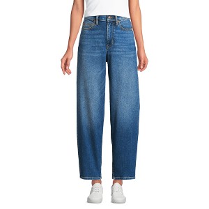 Lands' End Women's Recover High Rise Barrel Leg Ankle Jeans - 1 of 4