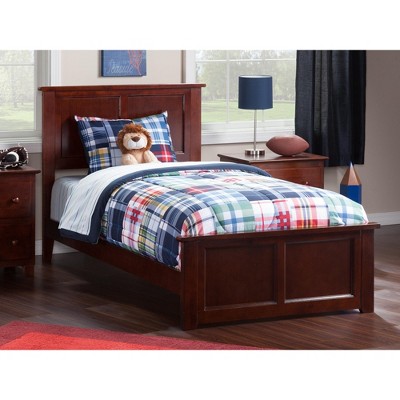 AFI Furnishings Madison Twin Traditional Bed with Matching Footboard and Turbo Charger in Walnut