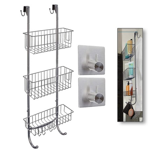 Smartpeas 34'' X 12'' Stainless Steel 3x Hanging Shower Caddy With Adhesive  Hooks - Grey : Target