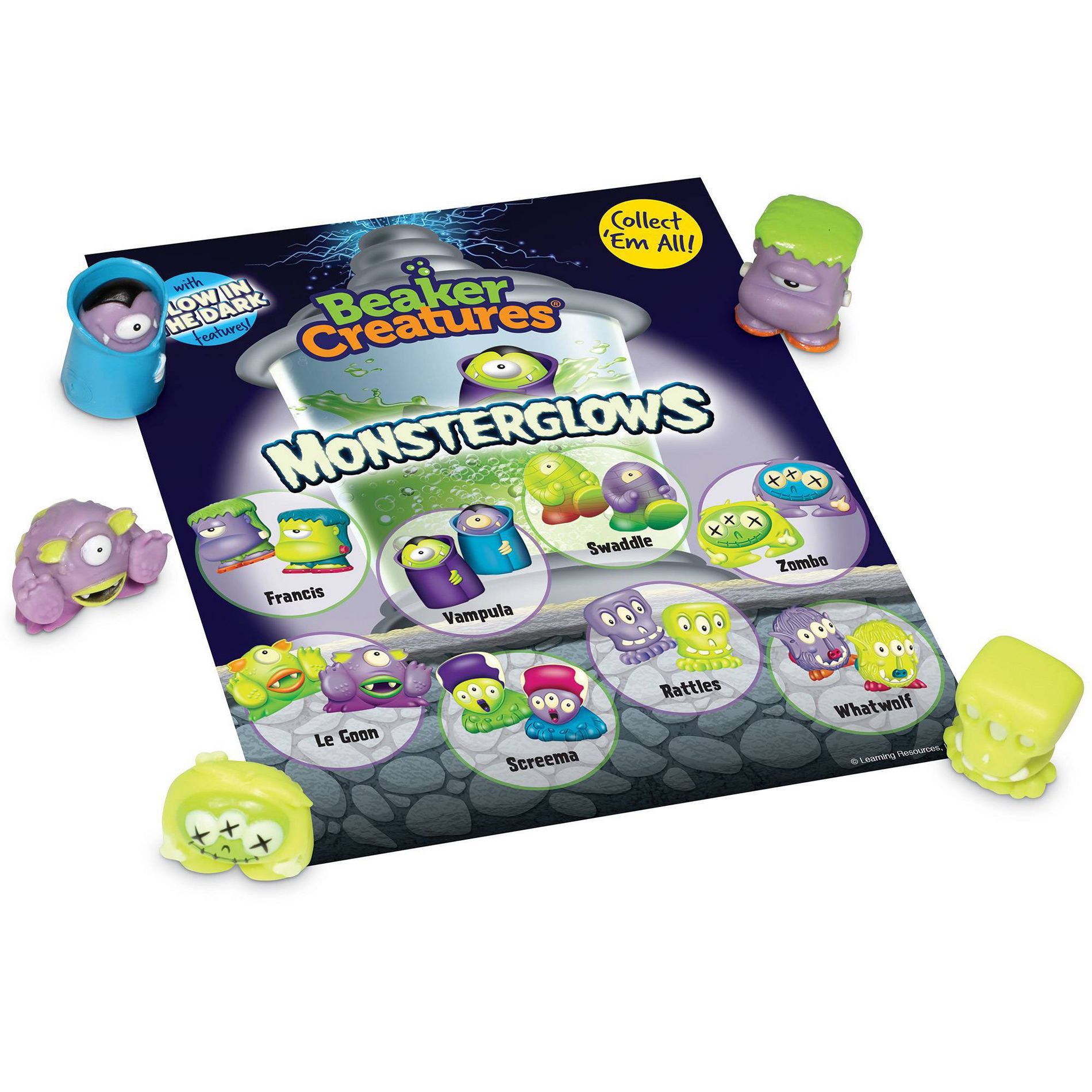 Learning Resources Beaker Creatures Monsterglows 5pk: Science Kit for Kindergarten with Activity Guide