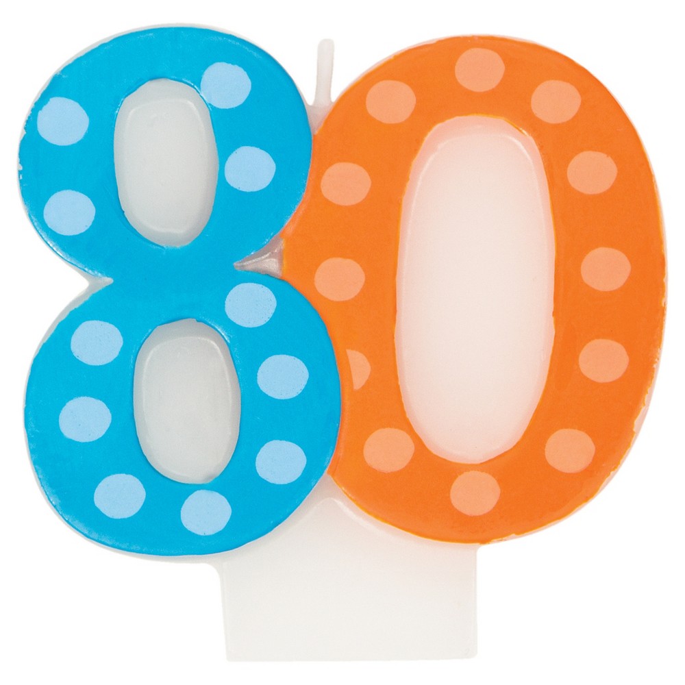 Bright And Bold 80th Birthday Candle