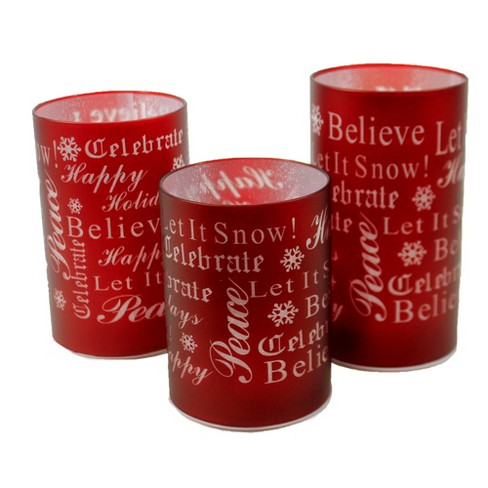 Christmas 6 5 Candle With Holiday Message Led Celebrate Peace Believe Flameless Candles Target