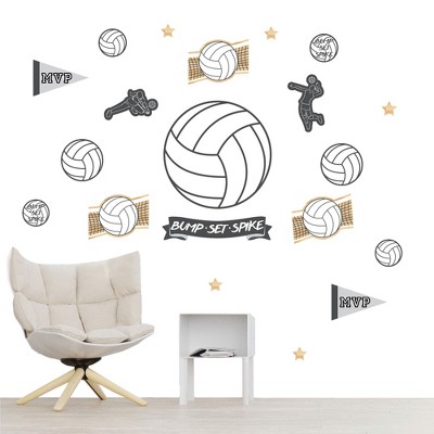 Big Dot of Happiness Bump, Set, Spike - Volleyball - Peel and Stick Sports  Decor Vinyl Wall Art Stickers - Wall Decals - Set of 20