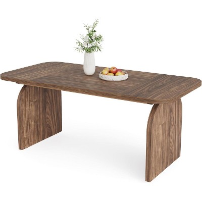 Tribesigns 63-inch Rectangular Dining Table for 4 Persons, Farmhouse Kitchen Dinner Table with Wood Laminated Board Tabletop